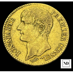 40 Francos de Napoleón Bonaparte del año 1802 - París - 12,79g Au