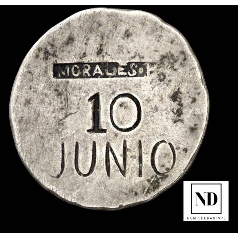 Mayorí- Token de 10 centavos - sd ( 1800-1810)  - KM Falta - 2,11g Ag - Acuñada sobre 1 dime