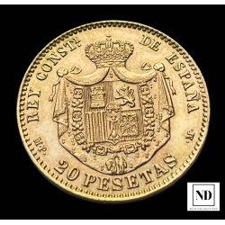 20 Pesetas de Alfonso XIII 1896 reacuñación del 1962 - 6,45g Au - SC