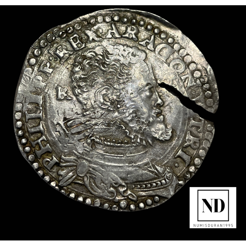1/2 Ducado de Felipe II (1554-1598) - 14,92G Ag - Nápoles