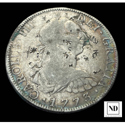 8 Reales de Carlos III - 1773 - México - 26,75g Ag