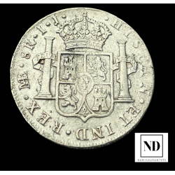 8 Reales de Carlos IV - 1803 - Lima - 27,03g Ag