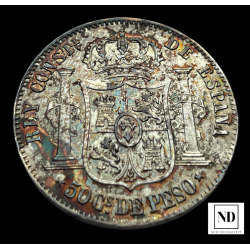 50 centavos de Peso de Alfonso XII  - Manila - 12,98g Ag - EBC+/SC-