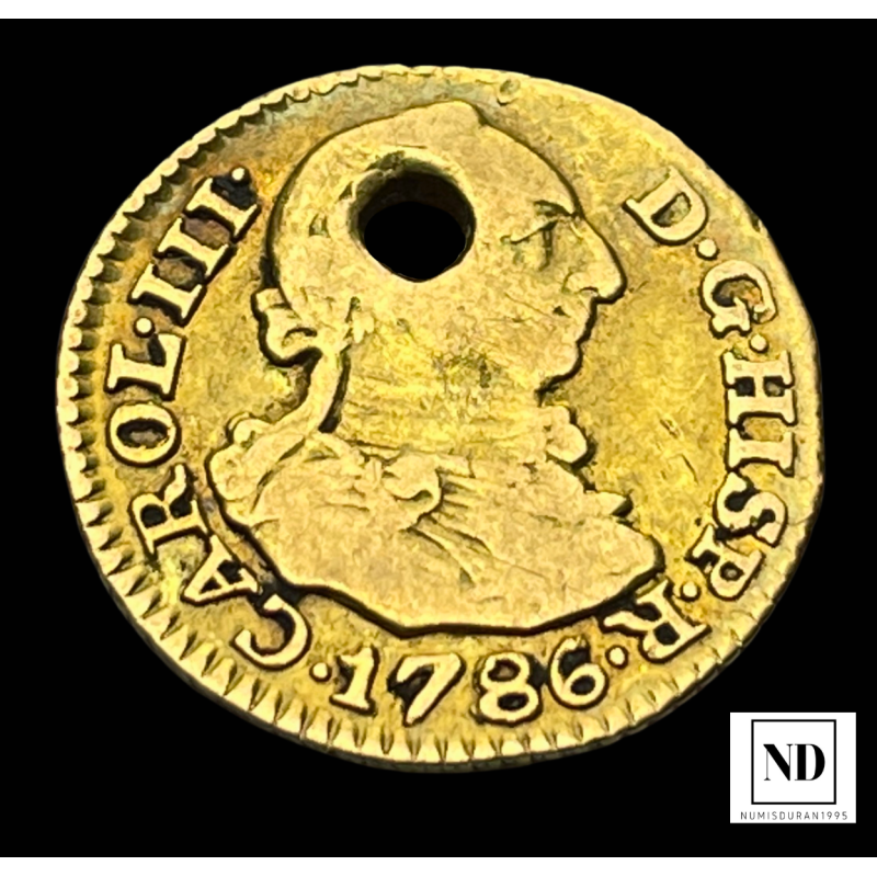 1/2 Escudo de Carlos III - 1786 - Madrid - 1,73g Au