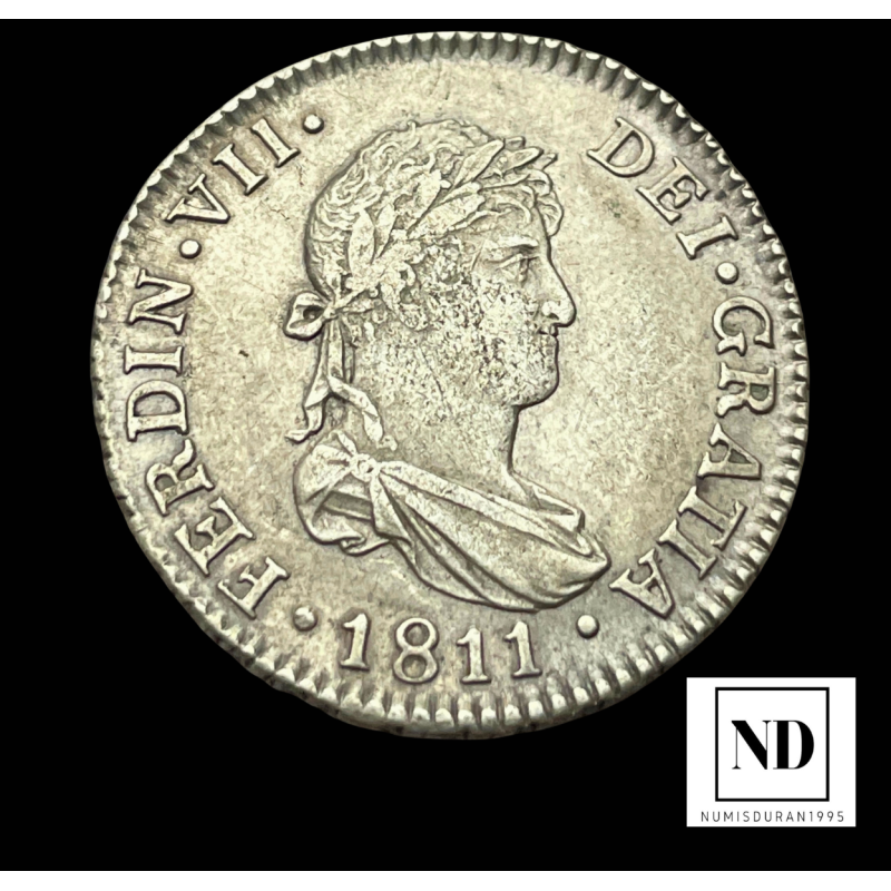 2 Reales de Fernando VII - 1811 - Cádiz - 5,97g Ag
