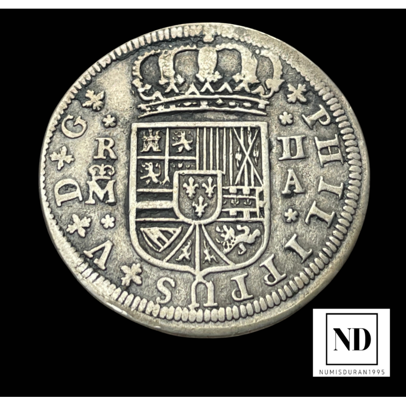 2 Reales de Felipe V - 1723/2 - Madrid - 4,98g Ag - AC.776
