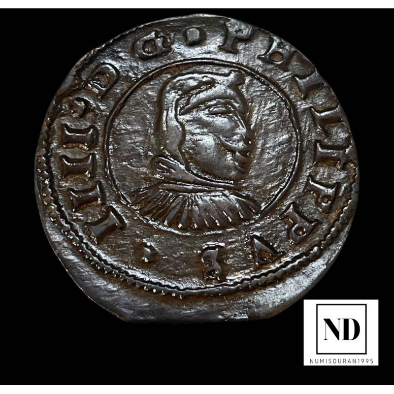 16 Maravedís de Felipe IV - SF - La Coruña - 4,57g Cu