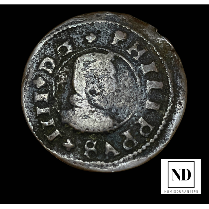 16 Maravedís de Felipe IV - 1662 - La Coruña - 3,55g Cu