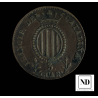 3 Cuartos de Isabel II - 1843 - Barcelona - 7,30g Cu