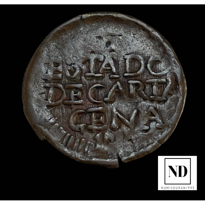 1/2 Real de Fernando VII - 18(?) - Cartagena - 1,74g Cu - Insurgentes