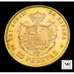 25 Pesetas de Alfonso XII - 1882 - 8.08g Au