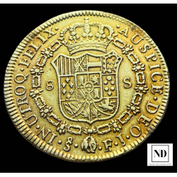 8 Escudos de Fernando VII - 1817 - Santiago - 26,90g Au