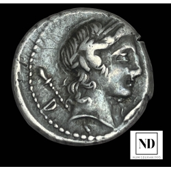 Denario de Publio Crepusio - 82 a.C - Roma - 4,15g Ag