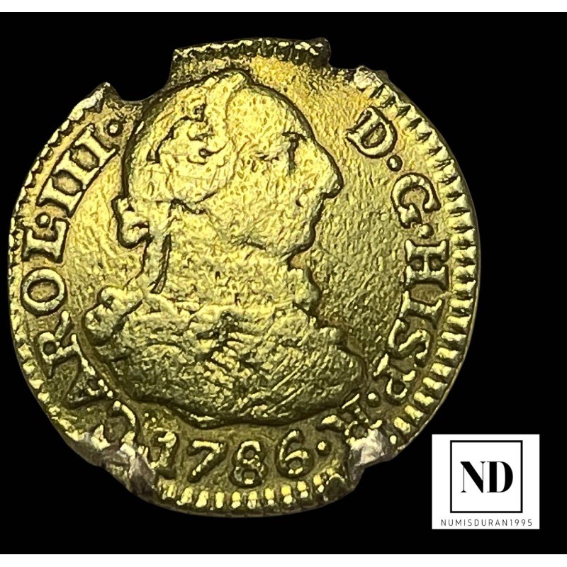 1/2 Escudo de Carlos III - 1786 - Madrid - 1,69g Au