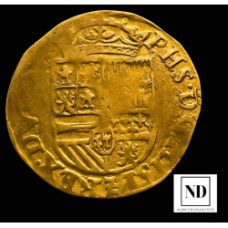1/2 Real de oro de Felipe II - 1556/1598 - Flandes - 3,46g Au