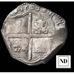 Reverso de 4 reales de Felipe IV acuñados en Toledo