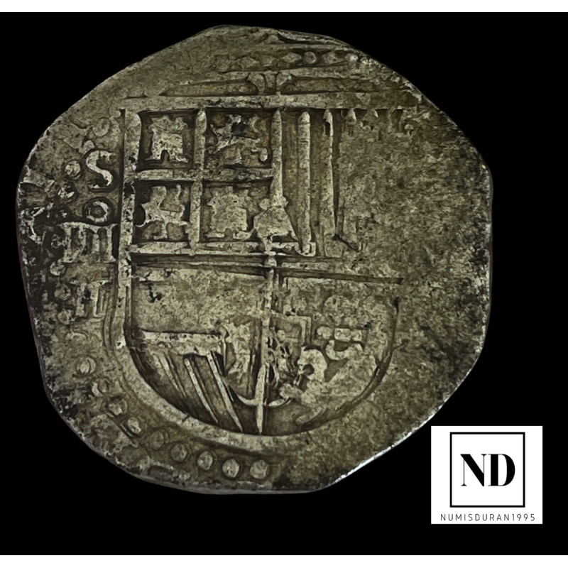 4 Reales de Felipe II - 1591 - Sevilla - 13,66g Ag - Rara