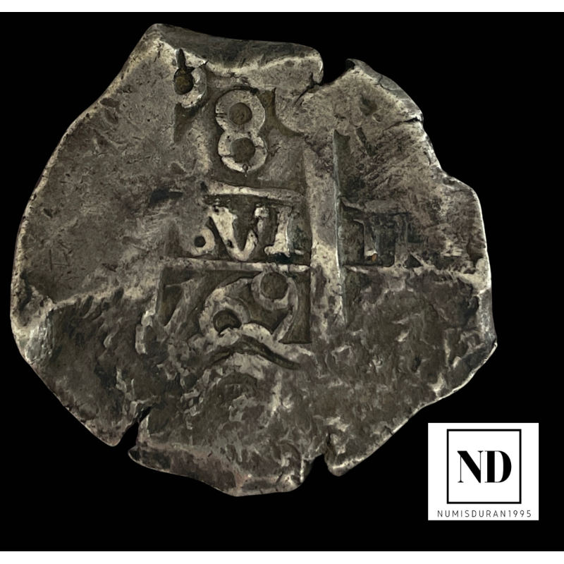 8 Reales de Carlos III - 1769 - Potosí - 26,68g Ag