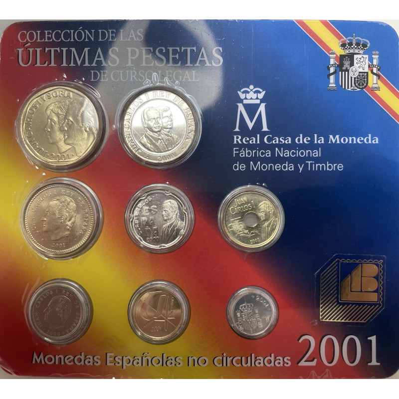 Colección de las últimas pesetas de Curso Legal - 2001 - España - FNMT