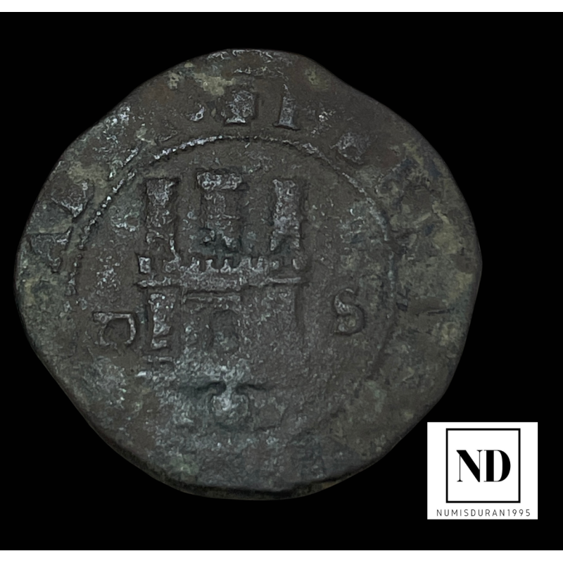 2 Maravedís de los Reyes Católicos - Desde 1550 - Sevilla - 3,72g Cu - Ref.cat: BMM.1864