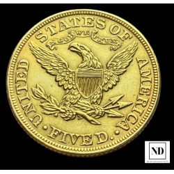 5 Dolares de Estados Unidos 1886 - 8,36g Au