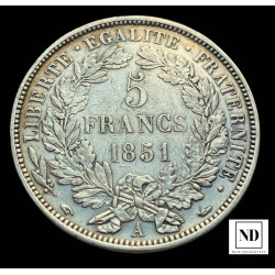 5 Francos del 1851 - 24,92g Ag