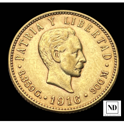 5 Pesos Cuba del 1916 -...