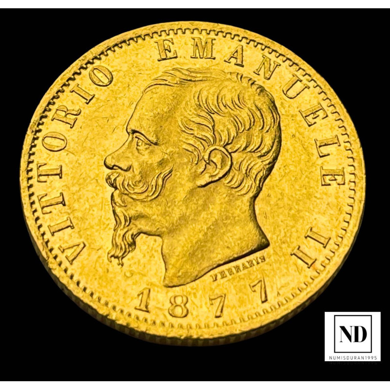 20 Liras de Vittorio Emanule II - 1877 - 6,43g Au