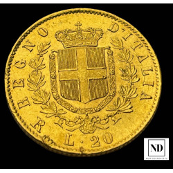 20 Liras de Vittorio Emanule II - 1877 - 6,43g Au