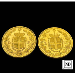 20 Liras de Umberto I - 1882 - 6,45g Au