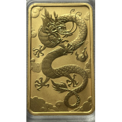 Lingote de oro de 1 Onza "Dragón" - 2019 - 100 dolares