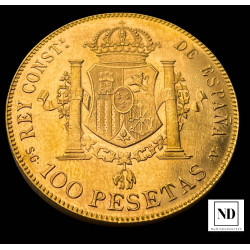 100 Pesetas de Alfonso XIII 1897 reacuñación del 1962 - 32,28g Au - SC