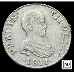 2 Reales de Fernando VII - 1811 - Mallorca - 5,82g Ag