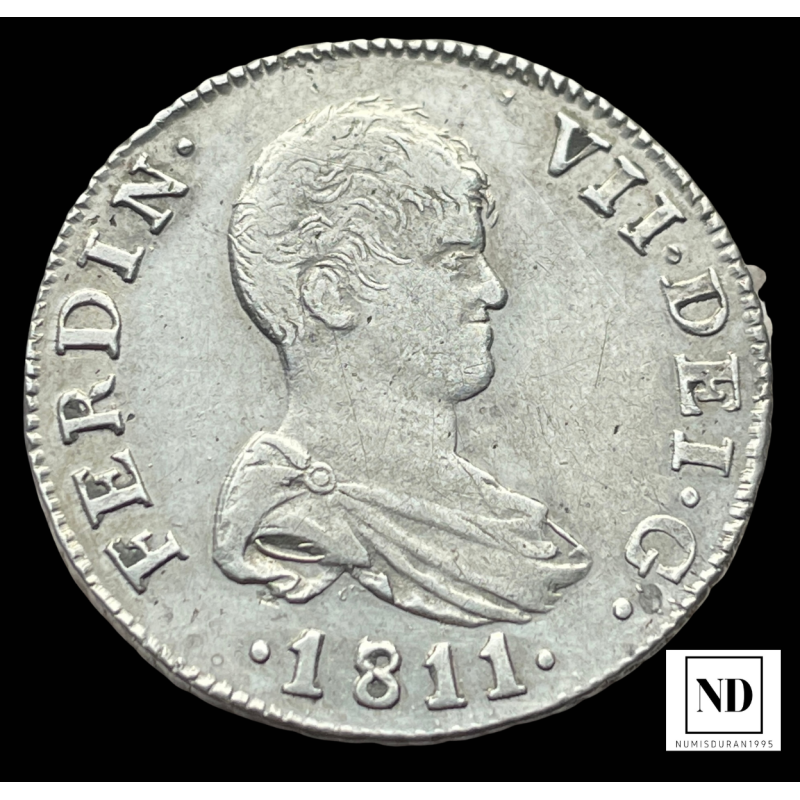 2 Reales de Fernando VII - 1811 - Mallorca - 5,82g Ag