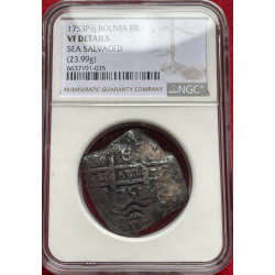 8 Reales de Fernando VI - 1753 - Potosí - 23,99g Ag - Encapsulada por NGC