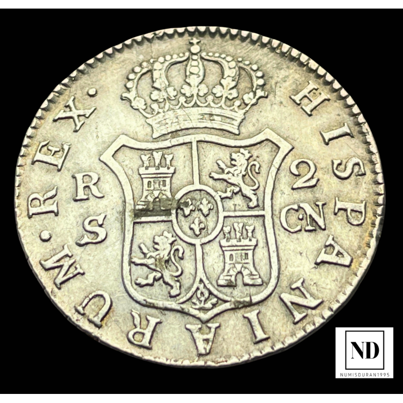 2 Reales de Carlos IV - 1801 - Sevilla - 6,02g Ag