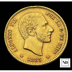 25 pesetas de Alfonso XII...
