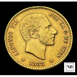 25 pesetas de Alfonso XII del 1883 - 8,07g Au