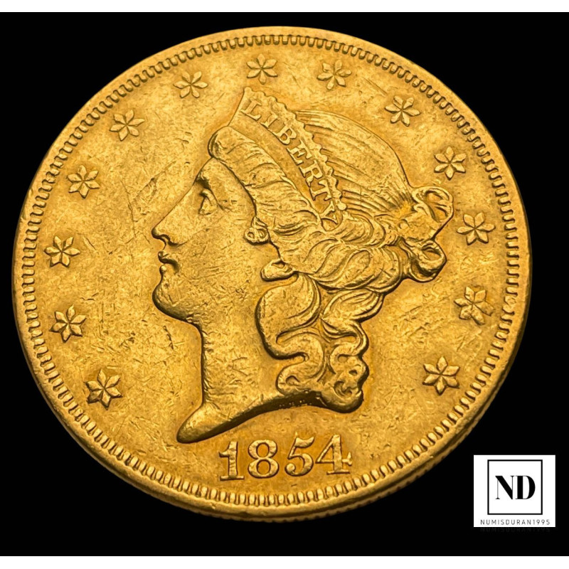 20 Dolares de Estados Unidos - 1854  - Filadelfia -  33,40g Au