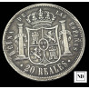 20  Reales de Isabel II - 1854 - Sevilla - 26,02g Ag