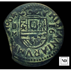 16 Maravedis de Felipe IV - 1664 - Valladolid - 4,10g Cu