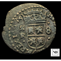 8 Maravedís de Felipe IV - Sevilla - 1664 - 1,42g Cu