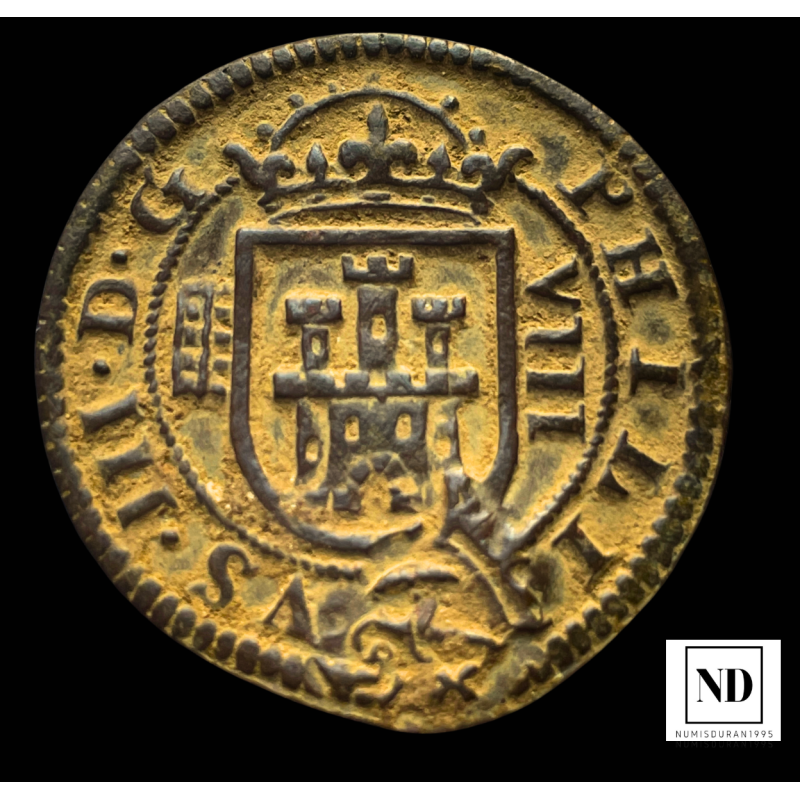 8 Maravedís de Felipe III - Resellados - 6g Cu