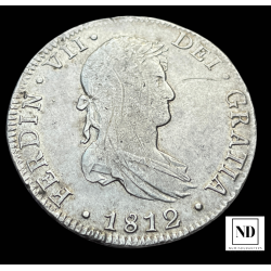 8 Reales de Fernando VII - México - 1812 - 26,93g Ag