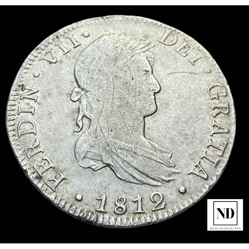 8 Reales de Fernando VII - México - 1812 - 26,93g Ag