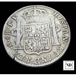 8 Reales de Fernando VII - México - 1821 - 26,60g Ag