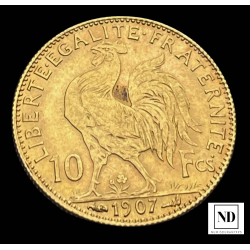 10 Francos de Francia 1907 - 3,25g Au