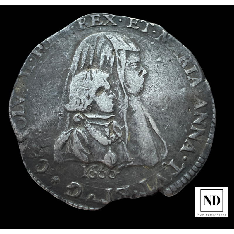 Felipe de Carlos II - Milán - 1666 - 27,22g Ag