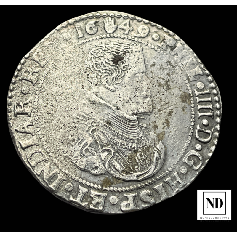 Patagón de Felipe IV - Amberes - 1649 -  32,47g Ag