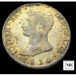 20 Reales de Napoleón Bonaparte - Madrid - 1810 - 27g Ag - AC.37